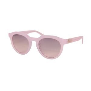 GUESS Round Womens Sunglasses - Frosted Light Pink/Bordeaux Pink Mirror - NWT